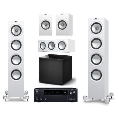 Домашний кинотеатр 5.1 KEF Q550 SATIN WHITE + AV-ресивер Onkyo TX-NR696 B M3